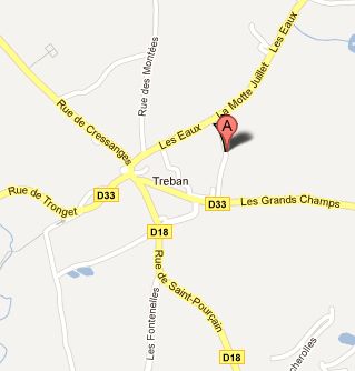 Treban shown on Google Maps