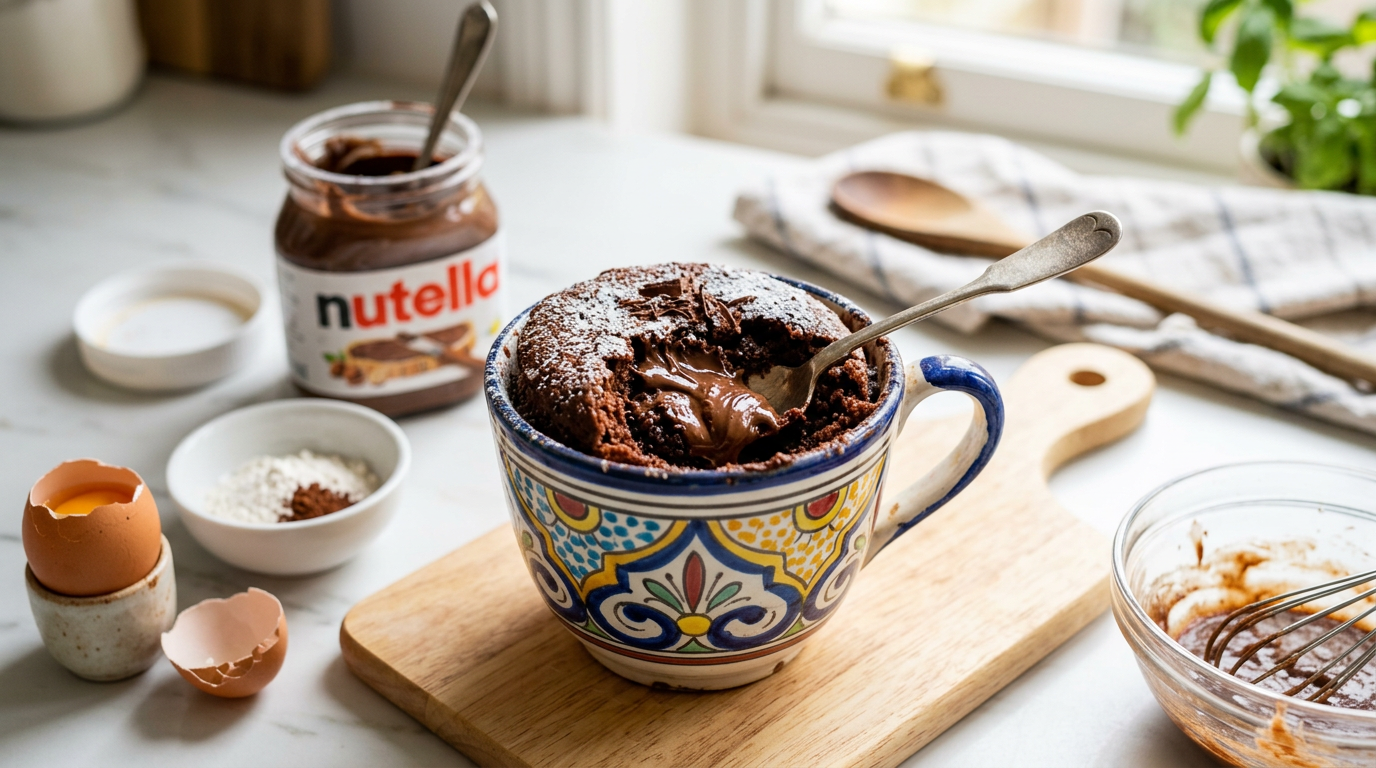 découvrez comment préparer un mug cake nutella moelleux et délicieux en quelques minutes seulement, idéal pour une gourmandise rapide et facile.