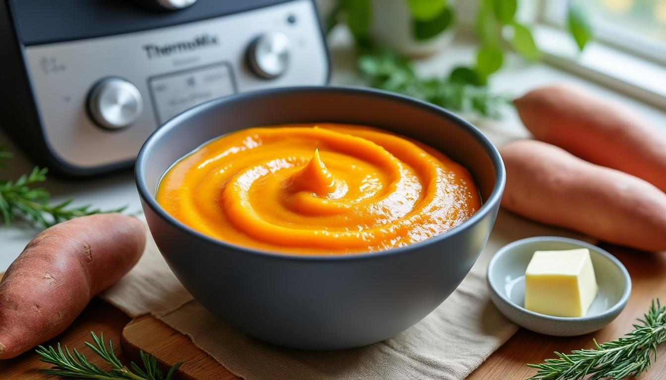 découvrez notre recette facile de purée de patate douce au thermomix, accompagnée de conseils pratiques pour réussir un plat onctueux et savoureux à chaque fois.