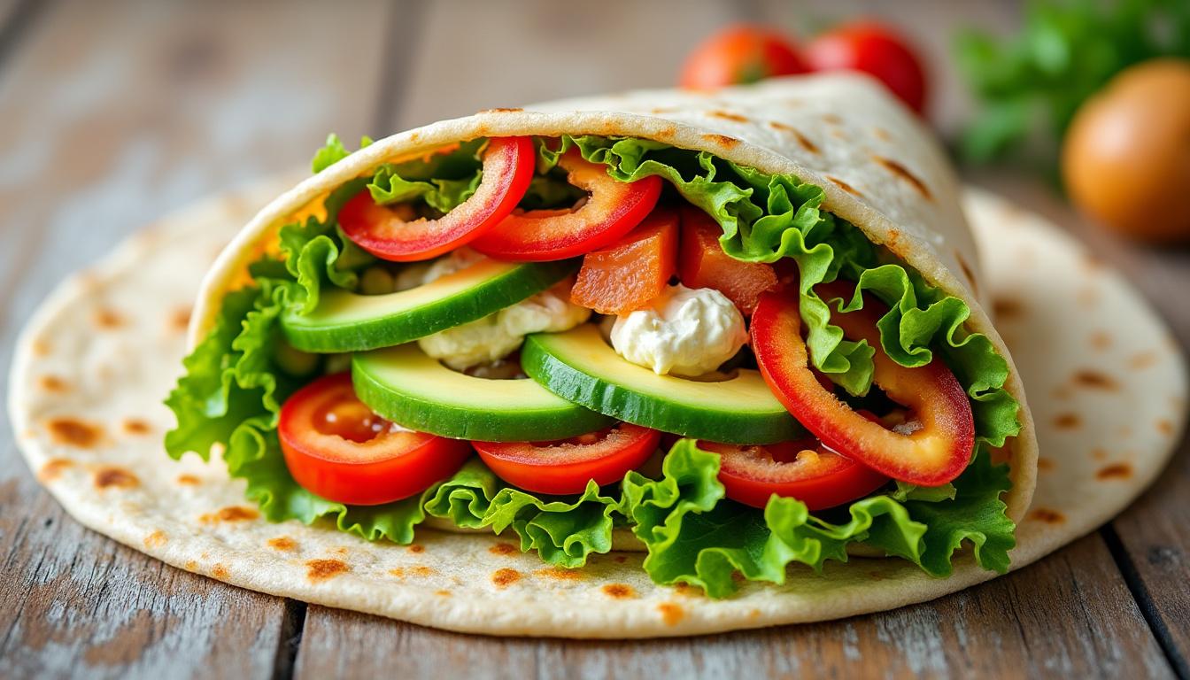 découvrez notre recette facile de wrap froid, idéale pour un déjeuner léger et rapide à préparer. parfait pour une pause repas saine et savoureuse.