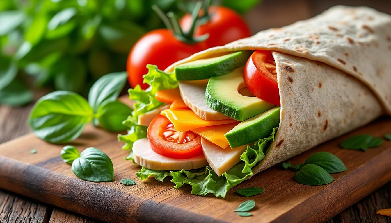 découvrez une recette simple et rapide de wrap froid, idéale pour un déjeuner léger et savoureux. parfait pour vos repas sur le pouce ou en pique-nique.