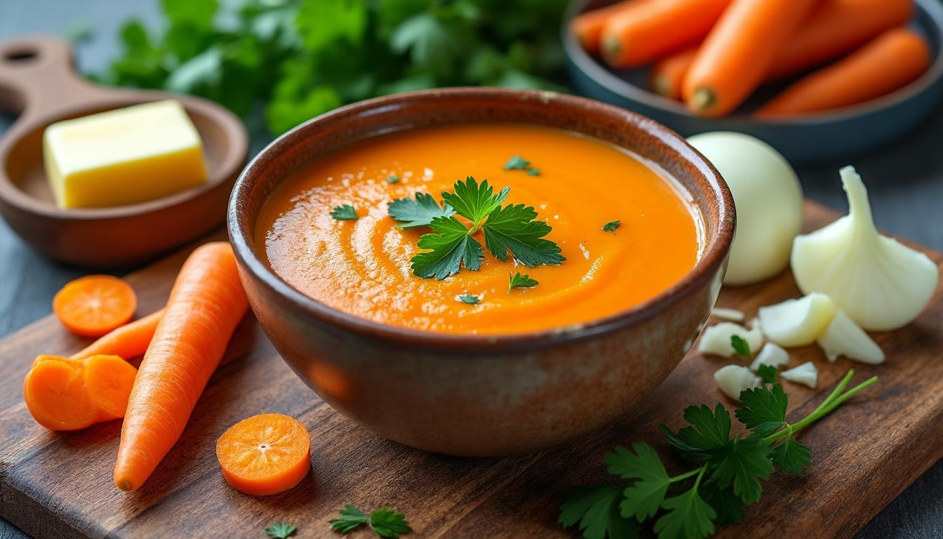 découvrez comment préparer un velouté de carottes savoureux et facile grâce à notre recette simple et rapide, idéale pour un repas sain et gourmand.