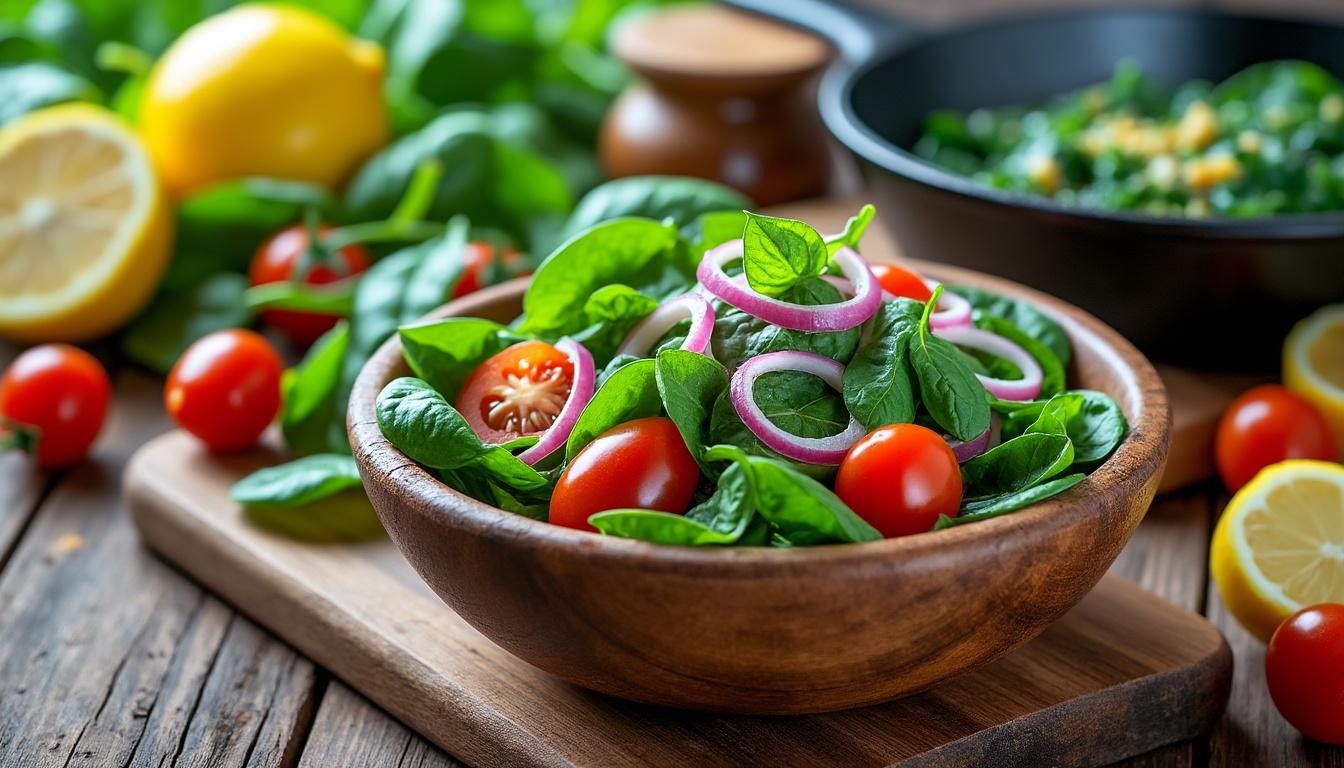 découvrez une recette facile et rapide à base d'épinards, idéale pour un repas sain et savoureux au quotidien.