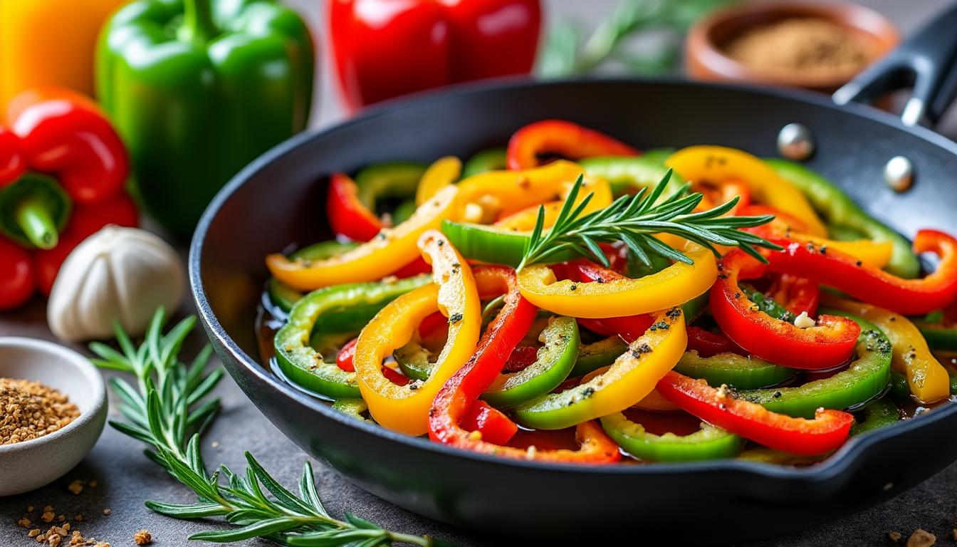 découvrez une recette facile et savoureuse mettant en valeur des poivrons frais, parfaite pour un repas coloré et plein de saveurs.
