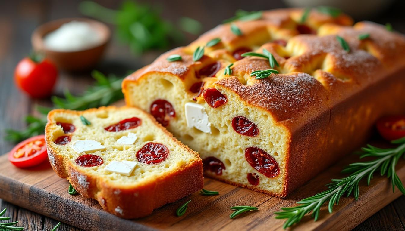 découvrez notre recette facile et savoureuse de cake feta tomates séchées, idéale pour un apéritif gourmand ou un repas rapide.