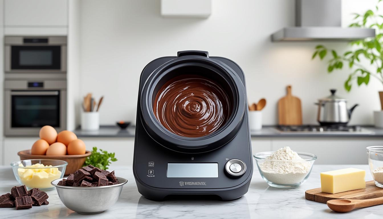 découvrez comment préparer facilement un gâteau au chocolat fondant avec votre thermomix grâce à notre recette simple et rapide, pour un dessert gourmand à partager.