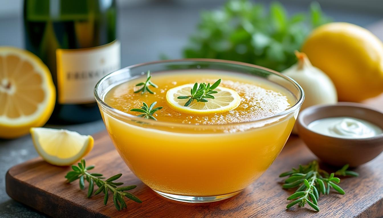 découvrez comment préparer une délicieuse soupe de champagne grâce à cette recette facile et rapide. parfaite pour impressionner vos invités avec une touche élégante et savoureuse.
