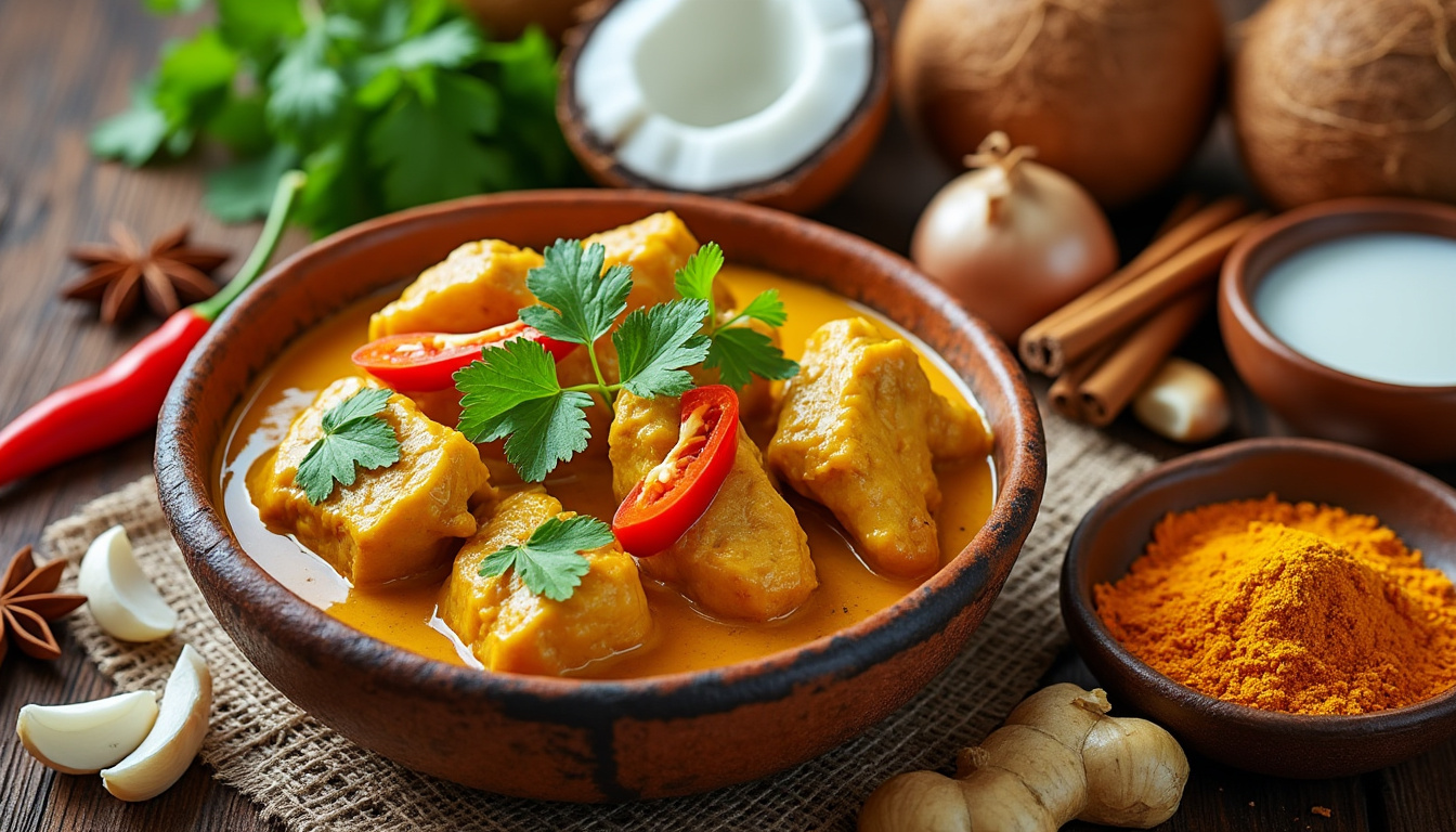 découvrez notre recette simple et savoureuse pour préparer un poulet au curry et lait de coco, idéal pour un repas exotique et réconfortant.