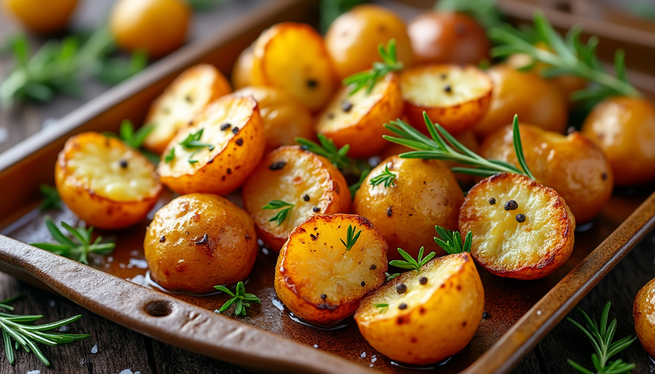 découvrez une recette facile pour des pommes de terre grenaille dorées et croustillantes au four, parfaites en accompagnement savoureux et rapide à préparer.