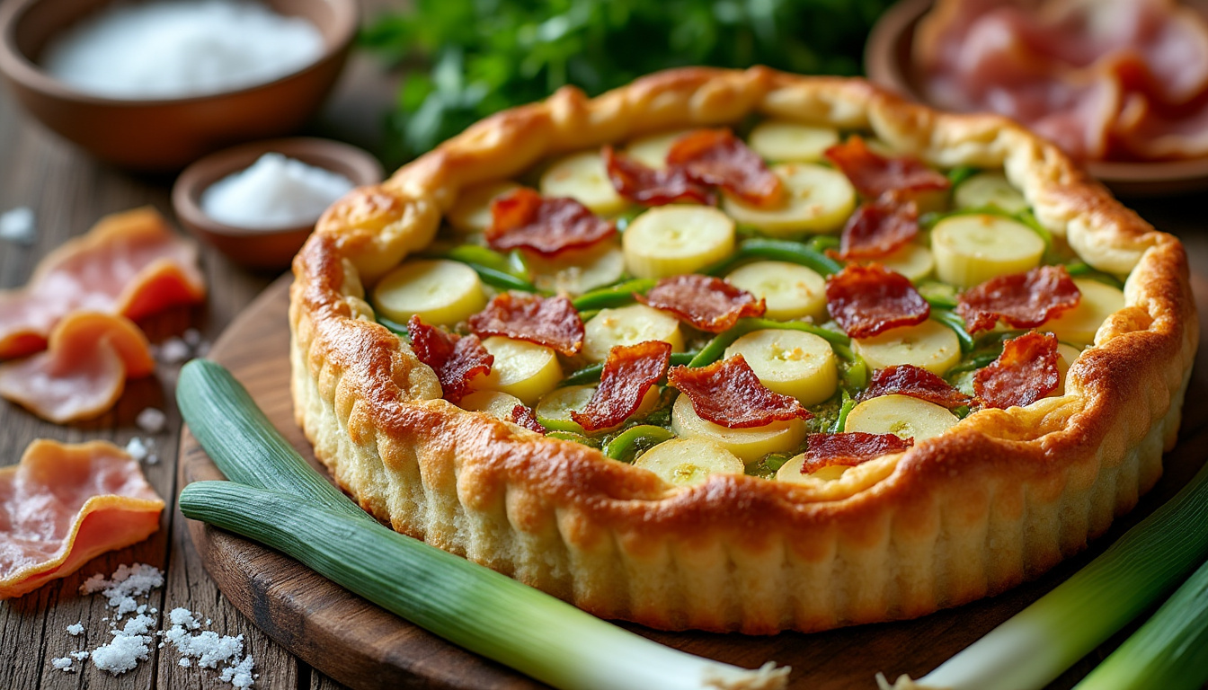 découvrez notre recette facile et savoureuse de tarte aux poireaux et lardons, parfaite pour un repas gourmand en toute simplicité.