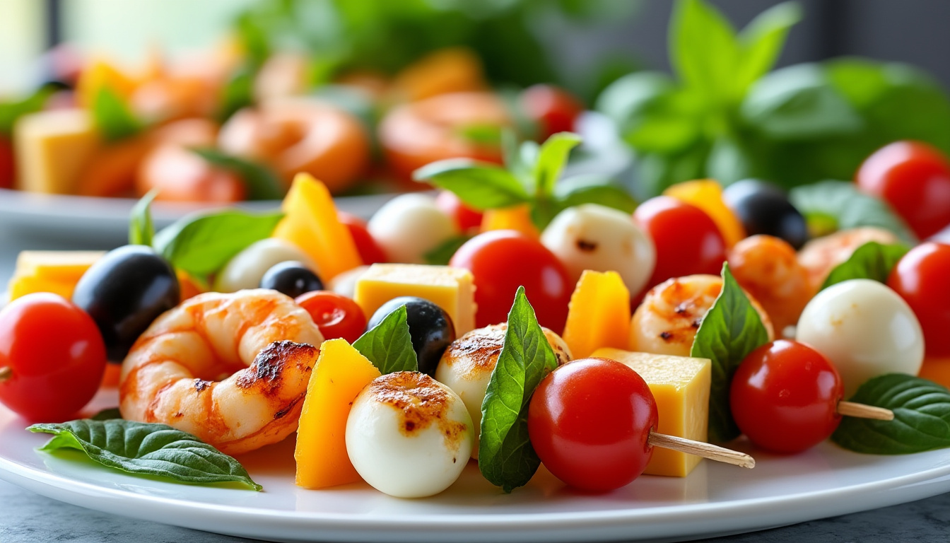 découvrez nos recettes de brochettes apéritives simples et savoureuses, idéales pour régaler vos invités lors de vos apéritifs et soirées conviviales.